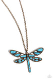 FLYING Low - Brass Necklace - Paparazzi Accessories Necklace Bedazzle Me Pretty Mobile Fashion Boutique