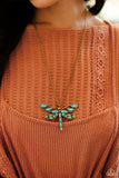 FLYING Low - Brass Necklace - Paparazzi Accessories Necklace Bedazzle Me Pretty Mobile Fashion Boutique