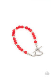 Following My Heart - Red Bracelet - Paparazzi Accessories Bracelet Bedazzle Me Pretty Mobile Fashion Boutique