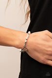 Following My Heart - White Bracelet - Paparazzi Accessories Bracelet Bedazzle Me Pretty Mobile Fashion Boutique