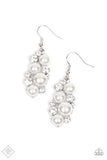Fond of Baubles - White Earrings - Paparazzi Accessories Earrings Bedazzle Me Pretty Mobile Fashion Boutique
