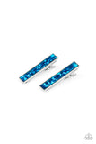 For All The World To SEQUIN - Blue Hair Clip - Paparazzi Accessories Hair Clip Bedazzle Me Pretty Mobile Fashion Boutique