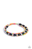 For WOOD Measure - Black Bracelet - Paparazzi Accessories Bracelet Bedazzle Me Pretty Mobile Fashion Boutique