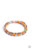 For WOOD Measure - Orange Bracelet - Paparazzi Accessories Bracelet Bedazzle Me Pretty Mobile Fashion Boutique