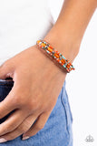 For WOOD Measure - Orange Bracelet - Paparazzi Accessories Bracelet Bedazzle Me Pretty Mobile Fashion Boutique