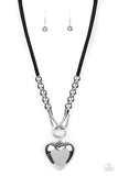 Forbidden Love - Black Necklace - Paparazzi Accessories Necklace Bedazzle Me Pretty Mobile Fashion Boutique
