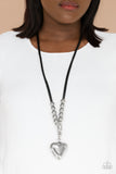 Forbidden Love - Black Necklace - Paparazzi Accessories Necklace Bedazzle Me Pretty Mobile Fashion Boutique