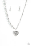 Forever In My Heart - Silver Necklace - Paparazzi Accessories Necklace Bedazzle Me Pretty Mobile Fashion Boutique