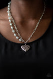 Forever In My Heart - Silver Necklace - Paparazzi Accessories Necklace Bedazzle Me Pretty Mobile Fashion Boutique