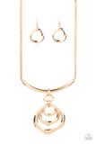 Forged in Fabulous - Gold Necklace - Paparazzi Accessories Necklace Bedazzle Me Pretty Mobile Fashion Boutique