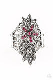 Formal Floral - Pink Ring - Paparazzi Accessories Ring Bedazzle Me Pretty Mobile Fashion Boutique