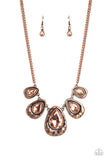 Formally Forged - Copper Necklace - Paparazzi Accessories Necklace Bedazzle Me Pretty Mobile Fashion Boutique