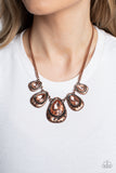 Formally Forged - Copper Necklace - Paparazzi Accessories Necklace Bedazzle Me Pretty Mobile Fashion Boutique