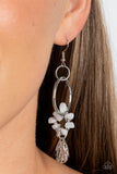 Fossil Flair - White Earrings - Paparazzi Accessories Earrings Bedazzle Me Pretty Mobile Fashion Boutique
