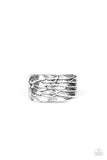 Fossil Fuel - Silver Ring - Paparazzi Accessories Ring Bedazzle Me Pretty Mobile Fashion Boutique