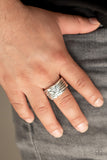Fossil Fuel - Silver Ring - Paparazzi Accessories Ring Bedazzle Me Pretty Mobile Fashion Boutique