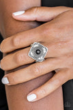 Four Corners Fashion - Black Ring - Paparazzi Accessories Ring Bedazzle Me Pretty Mobile Fashion Boutique