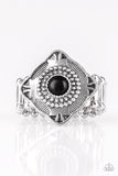 Four Corners Fashion - Black Ring - Paparazzi Accessories Ring Bedazzle Me Pretty Mobile Fashion Boutique