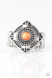 Four Corners Fashion - Orange Ring - Paparazzi Accessories Ring Bedazzle Me Pretty Mobile Fashion Boutique