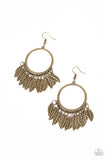 FOWL Tempered - Brass Earrings - Paparazzi Accessories Earrings Bedazzle Me Pretty Mobile Fashion Boutique