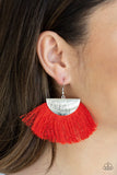 Fox Trap - Red Earrings - Paparazzi Accessories Earrings Bedazzle Me Pretty Mobile Fashion Boutique