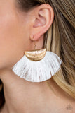 Fox Trap - White Earrings - Paparazzi Accessories Earrings Bedazzle Me Pretty Mobile Fashion Boutique