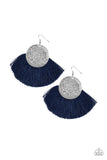 Foxtrot Fringe - Blue Earrings - Paparazzi Accessories Earrings Bedazzle Me Pretty Mobile Fashion Boutique