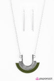 Foxy Cleopatra - Green Necklace - Paparazzi Accessories Necklace Bedazzle Me Pretty Mobile Fashion Boutique