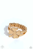 Framed Finish - Gold Ring - Paparazzi Accessories Ring Bedazzle Me Pretty Mobile Fashion Boutique