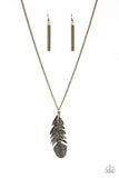 Free Bird - Brass Necklace - Paparazzi Accessories Necklace Bedazzle Me Pretty Mobile Fashion Boutique