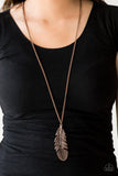 Free Bird - Copper Necklace - Paparazzi Accessories Necklace Bedazzle Me Pretty Mobile Fashion Boutique