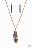 Free Bird - Copper Necklace - Paparazzi Accessories Necklace Bedazzle Me Pretty Mobile Fashion Boutique
