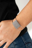 Free Expression - Silver Bracelet - Paparazzi Accessories Bracelet Bedazzle Me Pretty Mobile Fashion Boutique