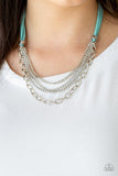 Free Roamer - Blue Necklace - Paparazzi Accessories Necklace Bedazzle Me Pretty Mobile Fashion Boutique