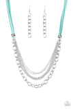 Free Roamer - Blue Necklace - Paparazzi Accessories Necklace Bedazzle Me Pretty Mobile Fashion Boutique