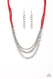 Free Roamer - Red Necklace - Paparazzi Accessories Necklace Bedazzle Me Pretty Mobile Fashion Boutique