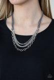 Free Roamer - Silver Necklace - Paparazzi Accessories Necklace Bedazzle Me Pretty Mobile Fashion Boutique