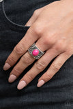 Free-Spirited Fields - Pink Ring - Paparazzi Accessories Ring Bedazzle Me Pretty Mobile Fashion Boutique