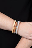 Free-Spirited Spiral - White Bracelet - Paparazzi Accessories Bracelet Bedazzle Me Pretty Mobile Fashion Boutique