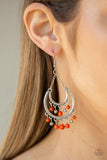 Free-Spirited Spirit - Orange Earrings - Paparazzi Accessories Earrings Bedazzle Me Pretty Mobile Fashion Boutique