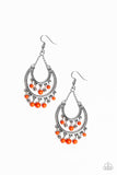 Free-Spirited Spirit - Orange Earrings - Paparazzi Accessories Earrings Bedazzle Me Pretty Mobile Fashion Boutique