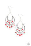 Free-Spirited Spirit - Red Earrings - Paparazzi Accessories Earrings Bedazzle Me Pretty Mobile Fashion Boutique