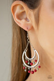 Free-Spirited Spirit - Red Earrings - Paparazzi Accessories Earrings Bedazzle Me Pretty Mobile Fashion Boutique