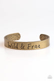 Free To Be Wild - Brass Bracelet - Paparazzi Accessories Bracelet Bedazzle Me Pretty Mobile Fashion Boutique
