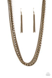 Free to CHAINge My Mind - Brass Necklace - Paparazzi Accessories Necklace Bedazzle Me Pretty Mobile Fashion Boutique
