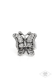 Free To Fly - White Ring - Paparazzi Accessories Ring Bedazzle Me Pretty Mobile Fashion Boutique