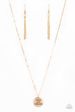Freedom Isnt Free - Gold Necklace - Paparazzi Accessories Necklace Bedazzle Me Pretty Mobile Fashion Boutique