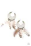 Freely Free Bird - Brass Earrings - Paparazzi Accessories Earrings FS-Bedazzle Me Pretty Mobile Fashion Boutique