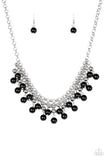 Friday Night Fringe - Black Necklace - Paparazzi Accessories Necklace Bedazzle Me Pretty Mobile Fashion Boutique