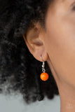 Friday Night Fringe - Orange Necklace - Paparazzi Accessories Necklace Bedazzle Me Pretty Mobile Fashion Boutique